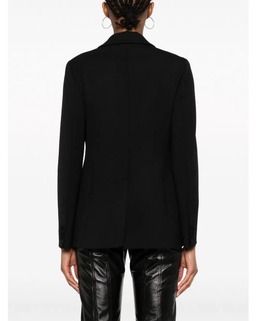 P.A.R.O.S.H. Black Tailored Textured Wool Blend Blazer
