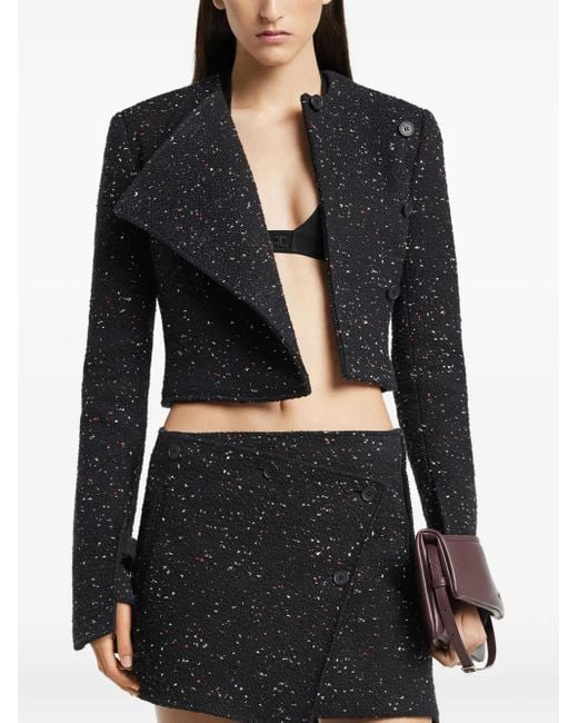 Courreges Black Tweed Cropped Jacket