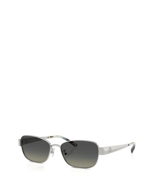 Tory Burch Gray Rectangle-Frame Sunglasses