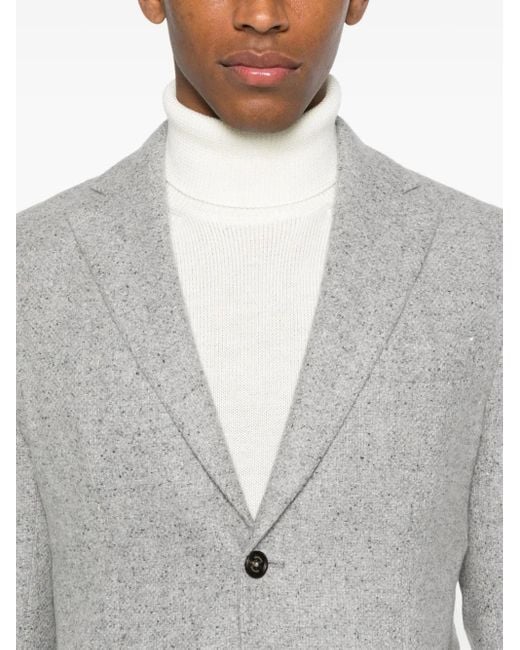 Eleventy Gray Patch-Pocket Two-Button Blazer for men