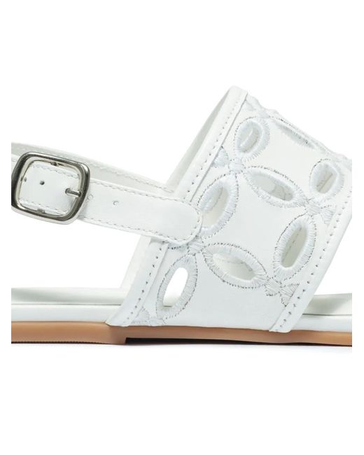Bernardo White Cutout Strap Sandals