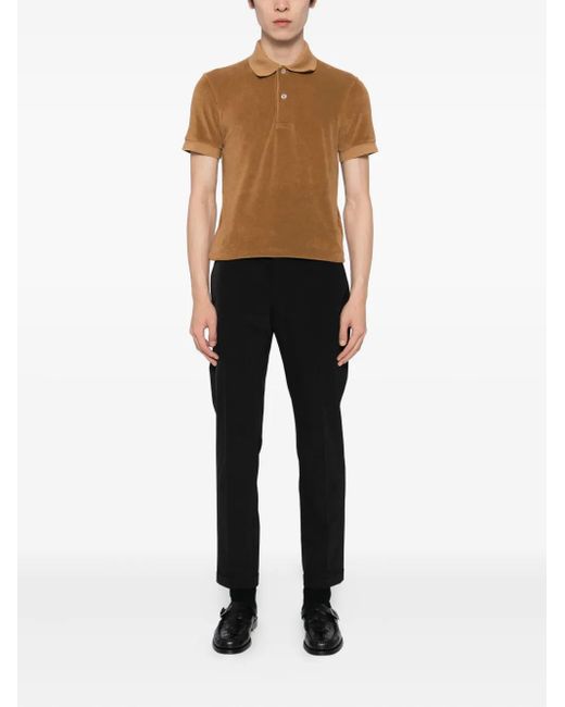 Tom Ford Brown Cotton-Blended Polo Shirt for men