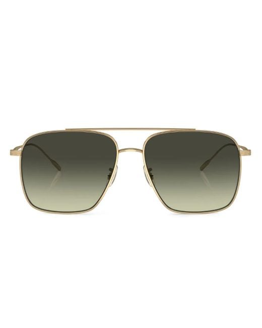 Oliver Peoples Green Dresner Aviator-Frame Sunglasses