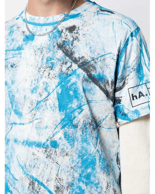 メンズ Haculla ハンドペイント Tシャツ Blue