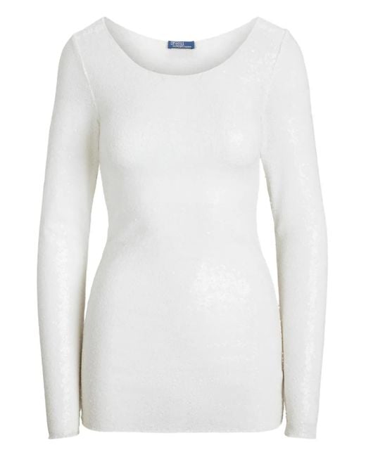 Polo Ralph Lauren スパンコールトリム トップ White