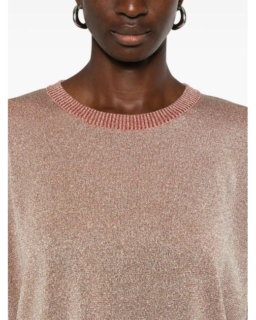 Missoni Pink Metallic-Effect Side-Split Top