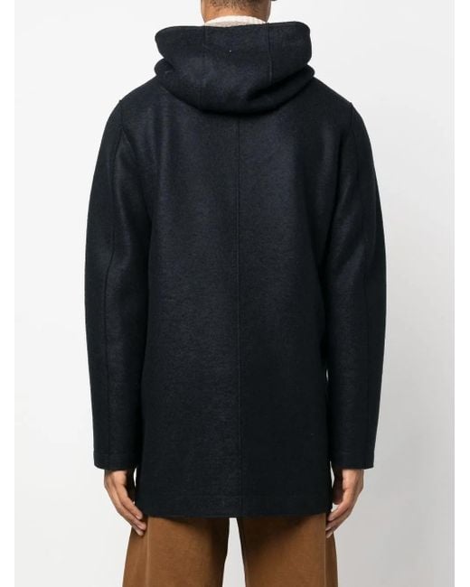 Harris Wharf London Filzmantel Mit Kapuze in Blue für Herren