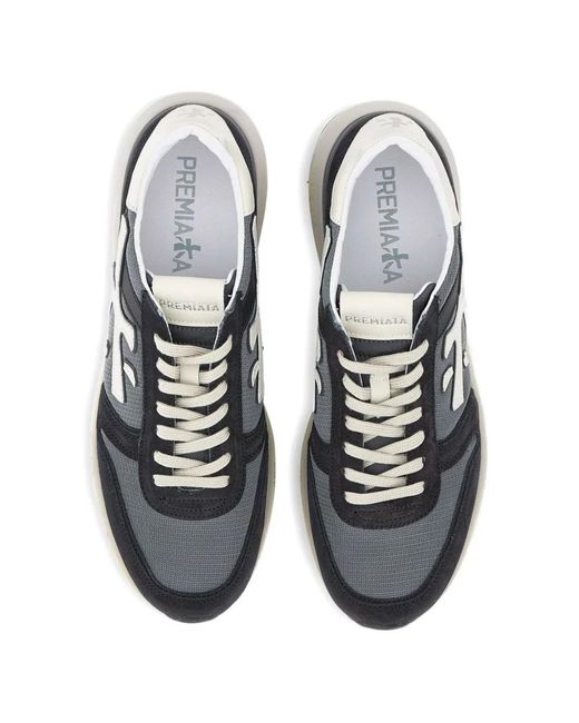Premiata White Mick 8085 Logo Sneakers for men