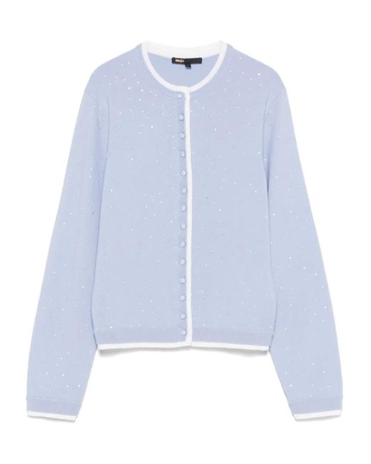 Cardigan Crop Con Strass di Maje in Blue