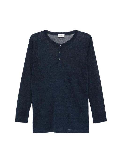 P.A.R.O.S.H. Blue Buttoned Long-Sleeved Top