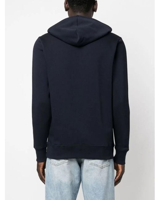 Paul Smith Blue Dark Organic Cotton Hoodie for men