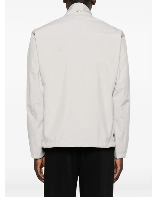 Herno White High-Neck Chest-Pocket Jacket for men