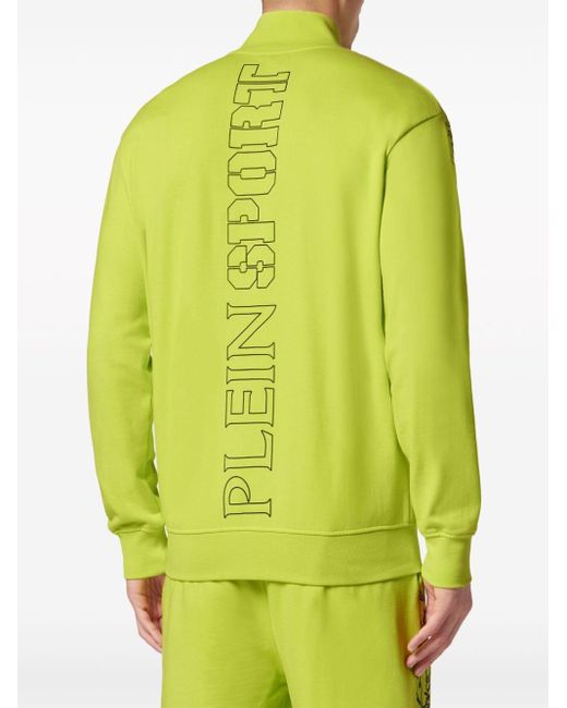 Philipp Plein Green Logo-print Cotton Jacket for men