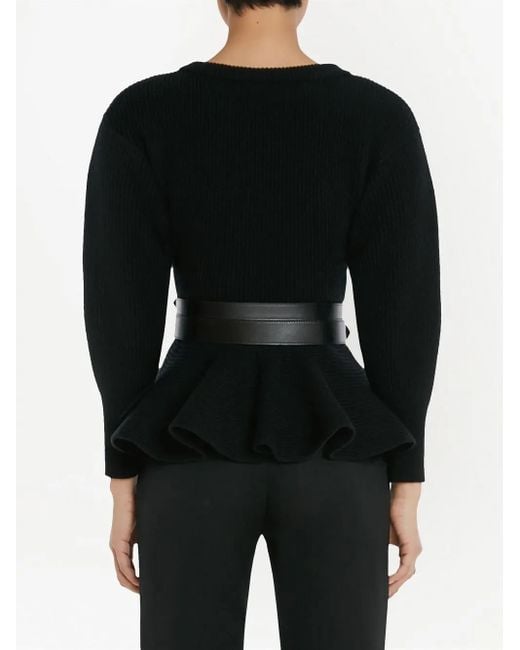 Alexander McQueen Black Oberteil Mit Gürtel