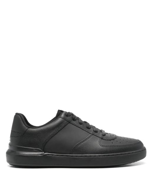 Clarks Black Courtlite Tie Leather Sneakers for men