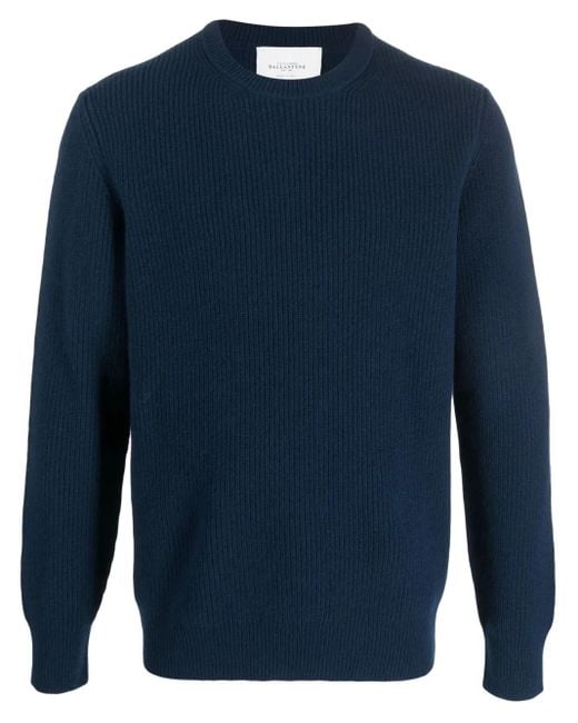 Ballantyne Blue Crew-Neck Wool Jumper for men