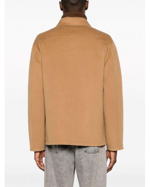 Sandro Brown Wool-blend Shirt Jacket for men