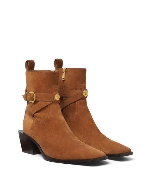 Versace Brown 70Mm Angelo Suede Chelsea Boots for men