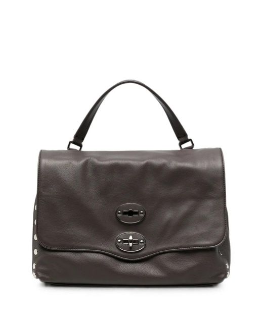 Zanellato Black Small Postina Saeta Tote Bag