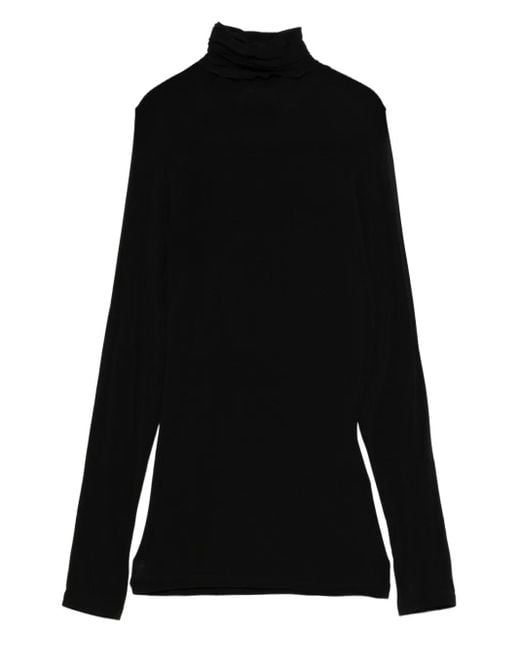 SOLOTRE Black Roll-Neck Sweater