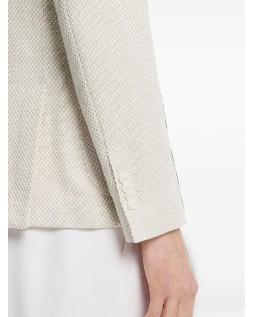 Boss White Patterned Single-Breasted Blazer for men