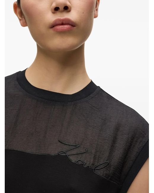 Karl Lagerfeld Black Signature T-Shirt Dress