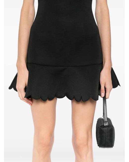 Vestido festoneado Cynthia Rowley de color Black