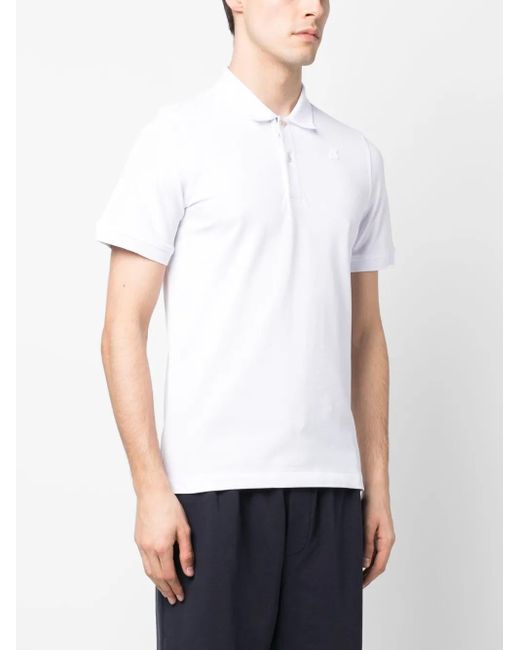 K-Way White Logo-Patch Polo Shirt for men