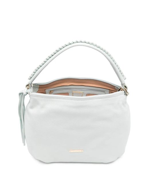 Cromia White Logo-Plaque Tote Bag
