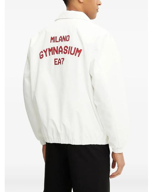 EA7 White Milano Gymnasium Jacket for men