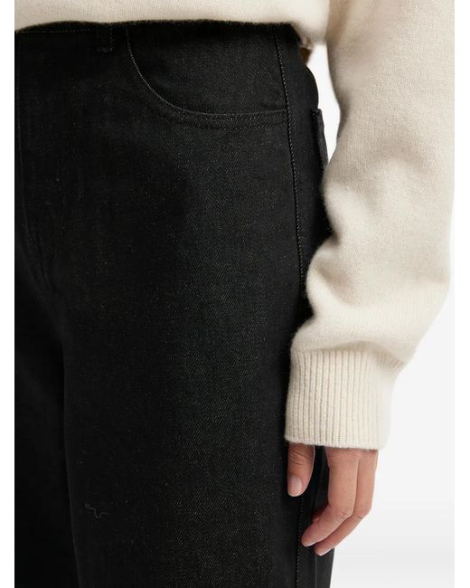 Adererror Black Patch-Detail Straight Jeans