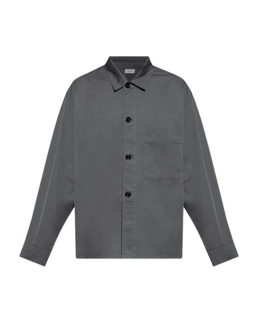 Lemaire Gray Patch-Pocket Button-Down Shirt for men