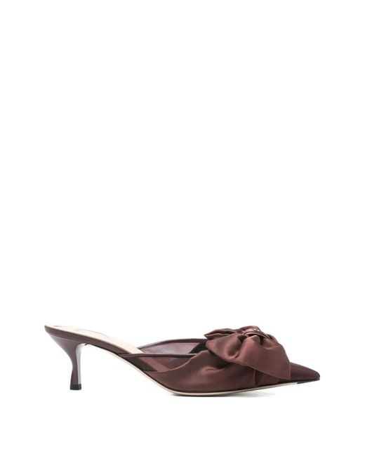 Fendi Brown Colibrì Satin Mules