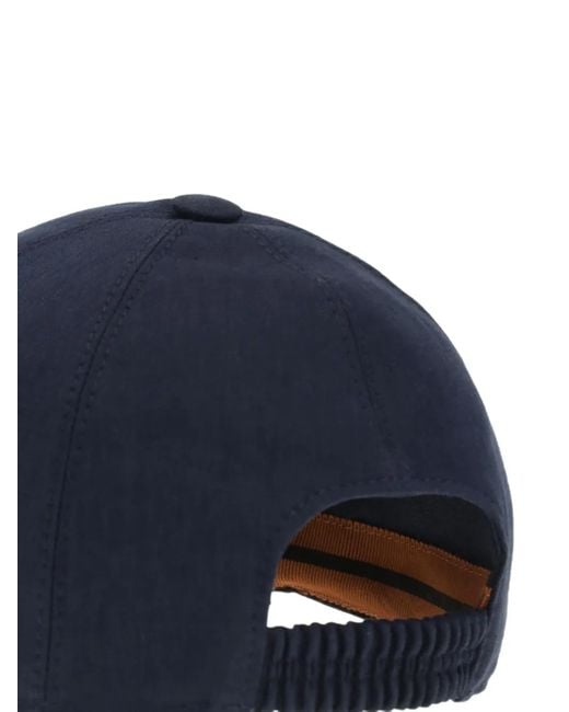 Zegna Blue Oasi Lino Baseball Cap for men