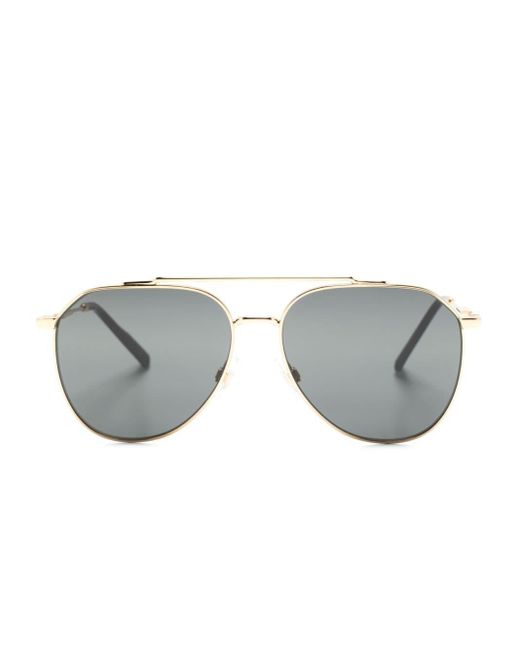 Dolce & Gabbana Gray Double-bridge Pilot-frame Sunglasses for men