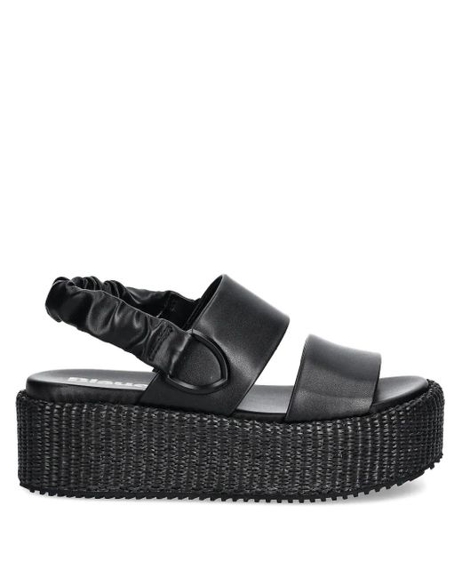 Sandalias con plataforma y tira elástica Blauer de color Black