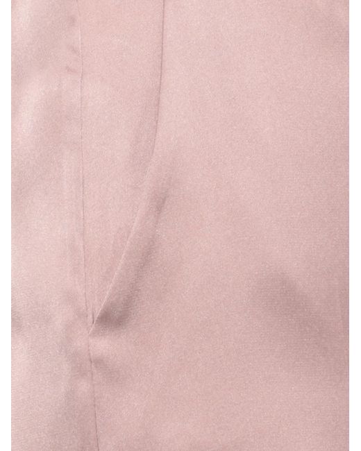 Emme Pink Satin-Finish Pressed-Crease Trousers