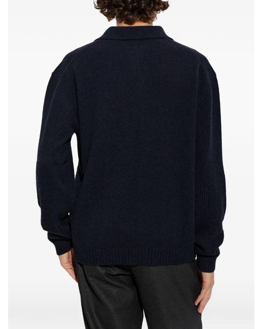 Sease Blue Split-Neck Sweater for men