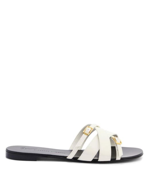 Giuseppe Zanotti White Alhima Leather Sandals