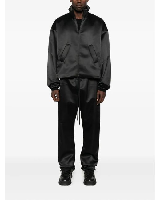 Fear Of God Black Satin Zip-Up Jacket for men