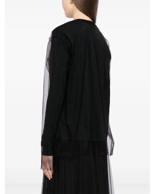 JNBY Black Tulle Long Sleeves T-Shirt