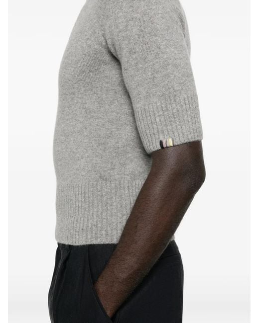 Extreme Cashmere Gray Lauren Short-Sleeve Crew-Neck Sweater