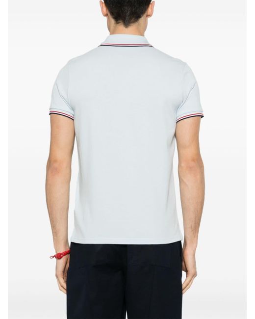 Moncler White Appliqué-logo Polo Shirt for men