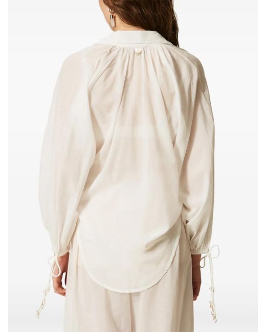 Twinset White Tie-Detail Shirt