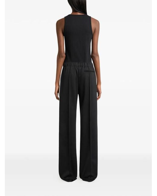Courreges Black Bicolor Side-Stripe Track Pants
