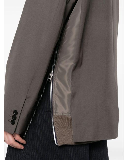 Veste à design superposé Sacai pour homme en coloris Brown