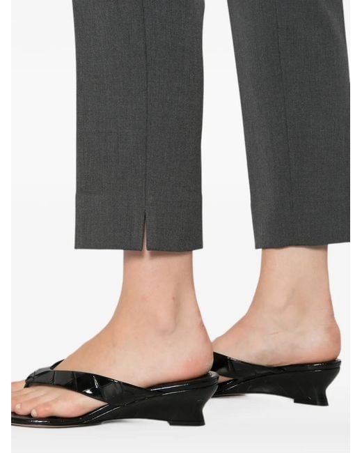 Peserico Gray Split-Hem Cropped Trousers