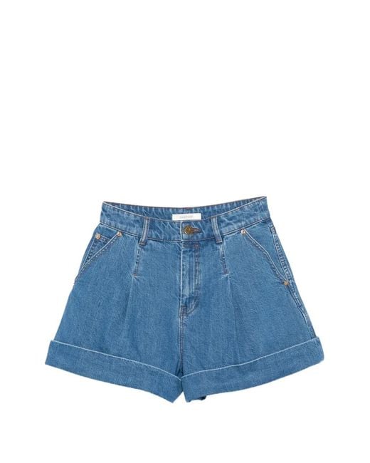 Zimmermann Blue Pleated Cuffed Shorts