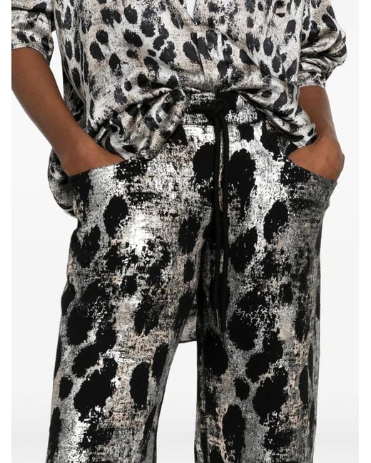 R13 Black Leopard-Print Sweatpants