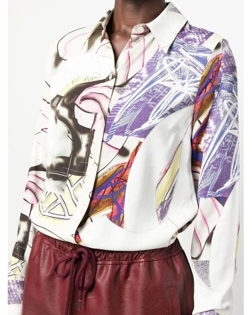 Stella McCartney White Abstract Print Buttoned Shirt